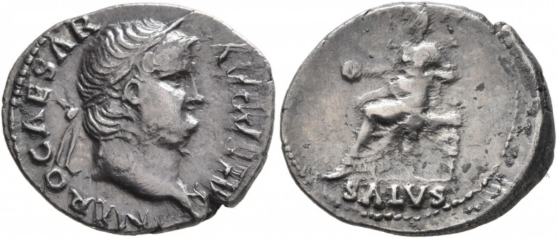 Nero, 54-68. Denarius (Silver, 20 mm, 3.20 g, 6 h), Rome, 65-66. NERO CAESAR AVG...