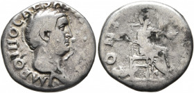 Otho, 69. Denarius (Subaeratus, 18 mm, 3.17 g, 6 h), a contemporary plated imitation, irregular mint. IMP OTHO CAESAR A[...] Bare head of Otho to righ...