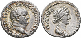 Vespasian, 69-79. Denarius (Silver, 17 mm, 3.33 g, 6 h), Ephesus, 71. IMP CAESAR VESPAS AVG COS III TR P P P Laureate head of Vespasian to right. Rev....