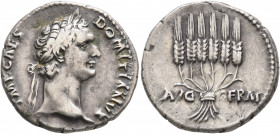 Domitian, as Caesar, 69-81. Cistophorus (Silver, 25 mm, 9.76 g, 6 h), uncertain mint in Asia Minor, circa 95. IMP CAES DOMITIANVS Laureate head of Dom...