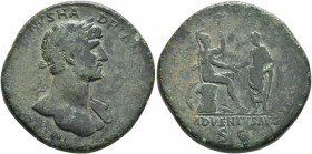 Hadrian, 117-138. Sestertius (Orichalcum, 33 mm, 25.82 g, 7 h), Rome, 118. [IMP CAESAR TRAIA]NVS HADRIANV[S AVG] Laureate head of Hadrian to right, wi...