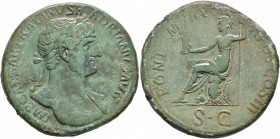 Hadrian, 117-138. Sestertius (Bronze, 34 mm, 24.31 g, 6 h), Rome, 119-circa mid 120. IMP CAESAR TRAIAN HADRIANVS AVG Laureate head of Hadrian to right...