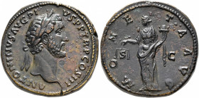 Antoninus Pius, 138-161. Sestertius (Orichalcum, 31 mm, 29.00 g, 11 h), Rome, 140-143. ANTONINVS AVG PIVS P P TR P COS III Laureate head of Antoninus ...