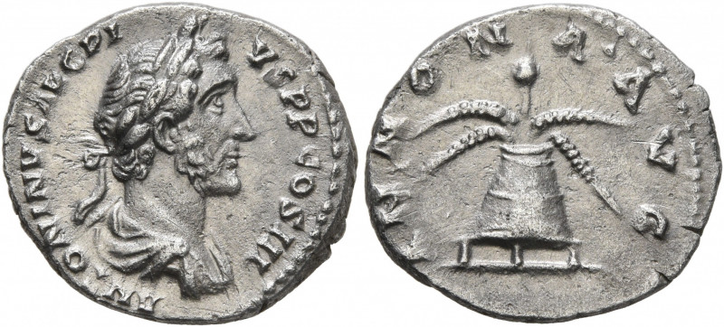 Antoninus Pius, 138-161. Denarius (Silver, 17 mm, 3.08 g, 6 h), Rome, 140-144. A...