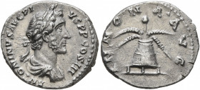 Antoninus Pius, 138-161. Denarius (Silver, 17 mm, 3.08 g, 6 h), Rome, 140-144. ANTONINVS AVG PIVS P P COS III Laureate and draped bust of Antoninus Pi...