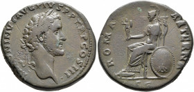 Antoninus Pius, 138-161. Sestertius (Orichalcum, 33 mm, 24.31 g, 12 h), Rome, 143-144. ANTONINVS AVG PIVS P P TR P COS III Laureate head of Antoninus ...