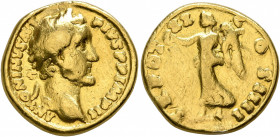 Antoninus Pius, 138-161. Aureus (Gold, 17 mm, 7.07 g, 6 h), Rome, 156-157. ANTONINVS AVG PIVS P P IMP II Laureate head of Antoninus Pius to right. Rev...