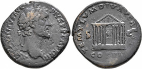 Antoninus Pius, 138-161. Sestertius (Orichalcum, 31 mm, 22.66 g, 12 h), Rome, 158-159. ANTONINVS AVG PIVS P P TR P XXII Laureate head of Antoninus Piu...