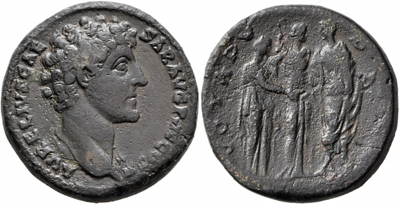 Marcus Aurelius, as Caesar, 139-161. Sestertius (Orichalcum, 31 mm, 27.05 g, 1 h...