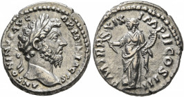Marcus Aurelius, 161-180. Denarius (Silver, 18 mm, 3.14 g, 1 h), Rome, 164-165. ANTONINVS AVG ARMENIACVS Laureate head of Marcus Aurelius to right. Re...
