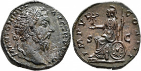 Marcus Aurelius, 161-180. Dupondius (Orichalcum, 23 mm, 13.50 g, 11 h), Rome, 171-172. M ANTONINVS AVG TR P XXVI Radiate head of Marcus Aurelius to ri...