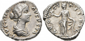 Faustina Junior, Augusta, 147-175. Denarius (Silver, 17 mm, 3.10 g, 6 h), Rome, 145-161. FAVSTINA AVGUSTA Draped bust of Faustina Junior to right. Rev...