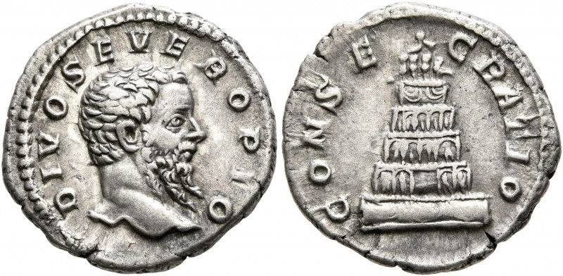 Divus Septimius Severus, died 211. Denarius (Silver, 19 mm, 3.56 g, 12 h), Rome,...