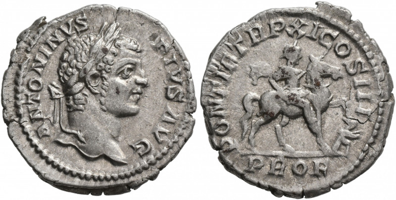 Caracalla, 198-217. Denarius (Silver, 20 mm, 3.04 g, 1 h), Rome, 208. ANTONINVS ...