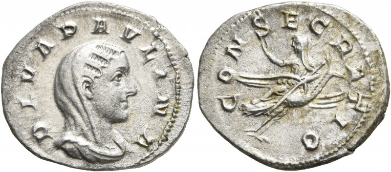 Diva Paulina, died before 235. Denarius (Silver, 20 mm, 2.65 g, 6 h), Rome, 236-...