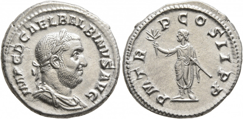 Balbinus, 238. Denarius (Silver, 19 mm, 3.50 g, 12 h), Rome, circa April-June 23...