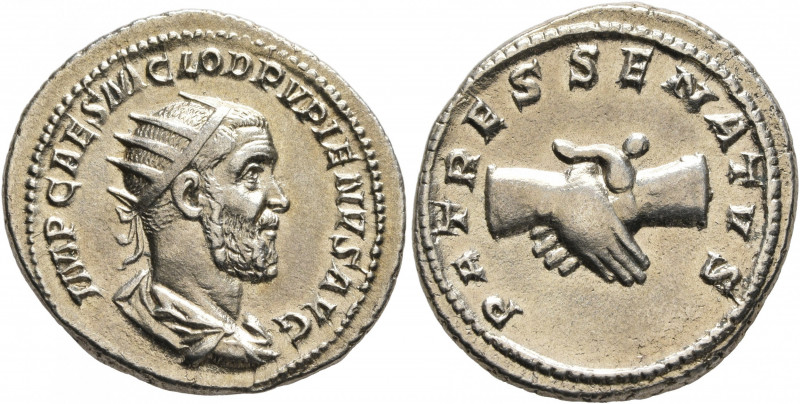 Pupienus, 238. Antoninianus (Silver, 22 mm, 4.48 g, 6 h), Rome, circa April-June...