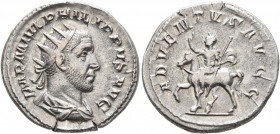 Philip I, 244-249. Antoninianus (Silver, 22 mm, 4.56 g, 6 h), Rome, 245. IMP M IVL PHILIPPVS AVG Radiate, draped and cuirassed bust of Philip I to rig...