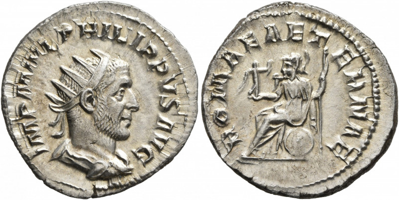 Philip I, 244-249. Antoninianus (Silver, 23 mm, 3.76 g, 6 h), Rome, 245-246. IMP...