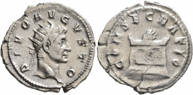 Trajan Decius, 249-251. Antoninianus (Silver, 23 mm, 2.79 g, 7 h), commemorative issue for Divus Augustus (died 14), Rome, 251. DIVO AVGVSTO Radiate h...