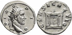 Trajan Decius, 249-251. Antoninianus (Silver, 21 mm, 4.34 g, 7 h), commemorative issue for Divus Antoninus Pius (died 161), Rome, 251. DIVO PIO Radiat...