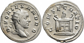 Trajan Decius, 249-251. Antoninianus (Silver, 22 mm, 2.94 g, 7 h), commemorative issue for Divus Severus Alexander (died 235), Rome, 251. DIVO ALEXAND...