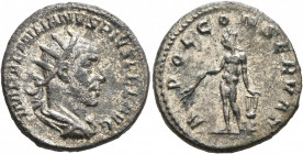 Aemilian, 253. Antoninianus (Silvered bronze, 20 mm, 4.00 g, 1 h), irregular mint (?). IMP AEMILIANVS PIVS FEL AVG Radiate, draped and cuirassed bust ...