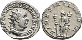 Valerian I, 253-260. Antoninianus (Silver, 20 mm, 3.66 g, 12 h), Rome, 253-254. IMP C P LIC VALERIANVS AVG Radiate, draped and cuirassed bust of Valer...