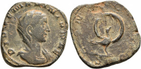 Diva Mariniana, died before 253. Sestertius (Orichalcum, 30 mm, 12.92 g, 7 h), Rome, 253-254. DIVAE MARINIANAE Veiled and draped bust of Diva Marinian...