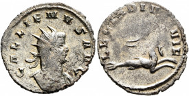 Gallienus, 253-268. Antoninianus (Billon, 21 mm, 2.78 g, 5 h), Mediolanum, 260-261. GALLIENVS AVG Radiate and cuirassed bust of Gallienus to right. Re...