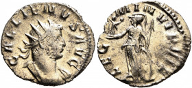 Gallienus, 253-268. Antoninianus (Billon, 20 mm, 2.34 g, 12 h), Mediolanum, 260-261. GALLIENVS AVG Radiate and cuirassed bust of Gallienus to right. R...