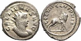 Gallienus, 253-268. Antoninianus (Billon, 23 mm, 3.42 g, 1 h), Mediolanum, 260-261. GALLIENVS AVG Radiate and cuirassed bust of Gallienus to right. Re...