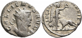 Gallienus, 253-268. Antoninianus (Billon, 20 mm, 3.23 g, 6 h), Mediolanum, 260-261. GALLIENVS AVG Radiate and cuirassed bust of Gallienus to right. Re...
