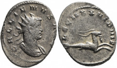 Gallienus, 253-268. Antoninianus (Billon, 23 mm, 4.16 g, 7 h), Mediolanum, 260-261. GALLIENVS AVG Radiate and cuirassed bust of Gallienus to right. Re...