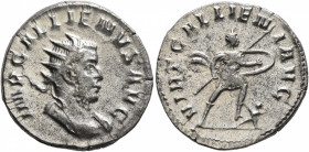 Gallienus, 253-268. Antoninianus (Silver, 22 mm, 4.00 g, 5 h), Mediolanum, 260-261. IMP GALLIENVS AVG Radiate and cuirassed bust of Gallienus to right...