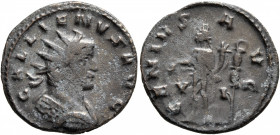Gallienus, 253-268. Antoninianus (Billon, 20 mm, 3.00 g, 7 h), Rome, 260-261. GALLIENVS AVG Radiate and cuirassed bust of Gallienus to right, seen fro...