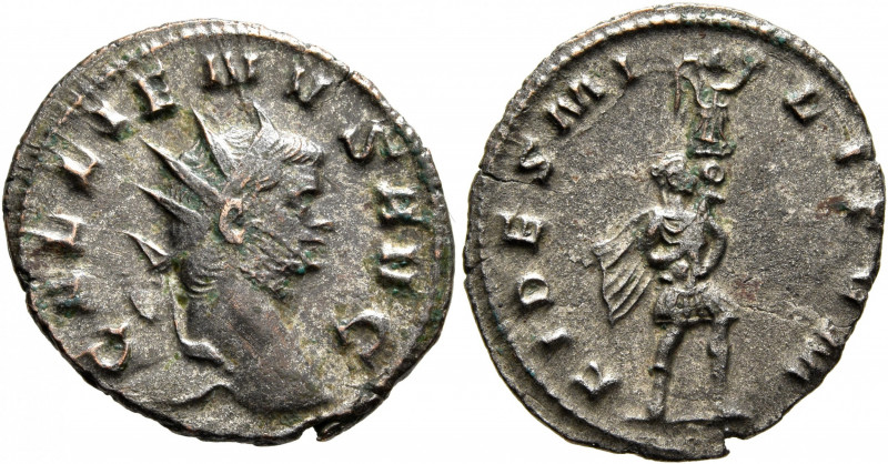 Gallienus, 253-268. Antoninianus (Silvered bronze, 21 mm, 2.42 g, 1 h), Rome, 26...