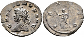 Gallienus, 253-268. Antoninianus (Silvered bronze, 25 mm, 3.71 g, 12 h), Siscia, 263. GALLIENVS AVG Radiate head of Gallienus to left. Rev. PAX AVG Pa...