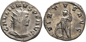 Gallienus, 253-268. Antoninianus (Billon, 20 mm, 3.09 g, 11 h), Antiochia, 263-264. GALLIENVS P F AVG Radiate and cuirassed bust of Gallienus to right...