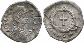 Aelia Eudocia, Augusta, 423-460. Siliqua (Silver, 16 mm, 1.55 g, 6 h), Constantinopolis, 420-429. AEL EVDOCIA AVG Pearl-diademed and draped bust of Ae...