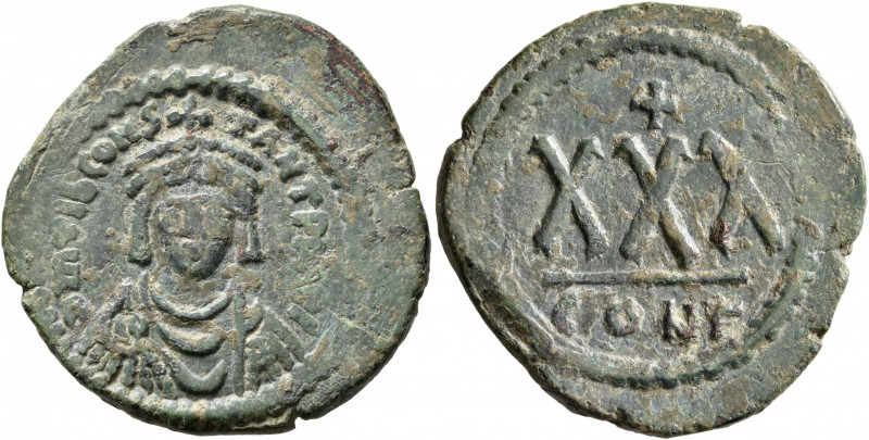 Tiberius II Constantine, 578-582. 3/4 Follis (Bronze, 31 mm, 13.05 g, 6 h), Cons...