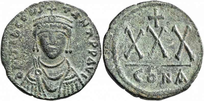 Tiberius II Constantine, 578-582. 3/4 Follis (Bronze, 30 mm, 13.00 g, 6 h), Cons...