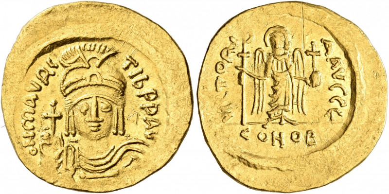 Maurice Tiberius, 582-602. Solidus (Gold, 21 mm, 4.36 g, 6 h), Constantinopolis,...