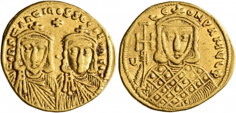 Constantine V Copronymus, with Leo IV, 741-775. Solidus (Gold, 22 mm, 4.38 g, 6 ...