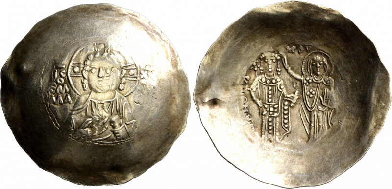 Manuel I Comnenus, 1143-1180. Aspron Trachy (Electrum, 33 mm, 3.05 g, 7 h), Cons...