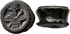 UNCERTAIN EAST, circa 4th-1st centuries BC. Die (Bronze, 27 mm, 52.81 g). Engraved winged figure of Ahura Mazda to right. Rev. Blank. A highly interes...