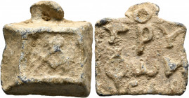 WESTERN ASIA MINOR. Uncertain. In the name of Tryphon, agoranomos. Weight of 1 Ounkia (Lead, 27x22 mm, 29.78 g), 1st-3rd centuries AD. A. Rev. TPY/ΦⲰИ...