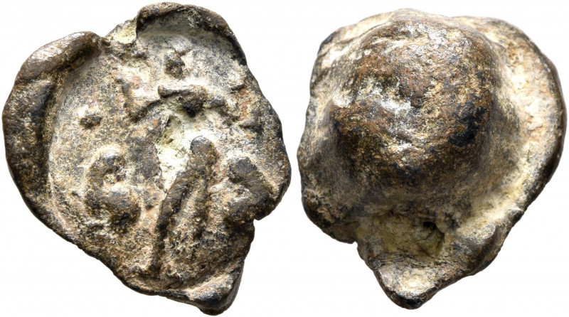 Anonymous, 4th century. Seal (Lead, 18 mm, 6.06 g). Daniel in the lion’s den: Da...
