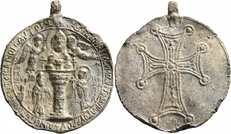 Anonymous, circa 10th century. Medallion (Lead, 44 mm, 23.34 g, 12 h), "Eulogia"...