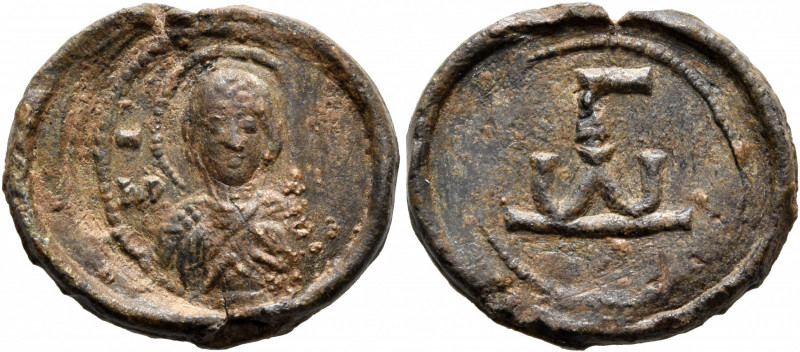 Gidos, 11th century. Seal (Lead, 21 mm, 5.83 g, 12 h). MHP - [ΘV] The Mother of ...